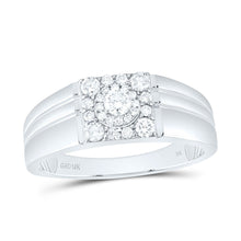 Load image into Gallery viewer, 10K White Gold Round Diamond Mens Ring 1/2 Cttw - Splendid Jewellery
