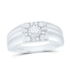 10K White Gold Round Diamond Mens Ring 1/2 Cttw - Splendid Jewellery
