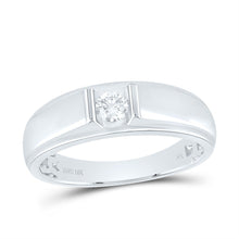 Load image into Gallery viewer, 10K White Gold Round Diamond Mens Ring 1/4 Cttw - Splendid Jewellery