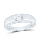 10K White Gold Round Diamond Mens Ring 1/4 Cttw - Splendid Jewellery
