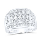 10K White Gold Round Diamond Mens Ring 3 Cttw - Splendid Jewellery