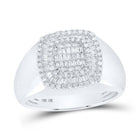 10K White Gold Round Diamond Mens Ring 3/4 Cttw - Splendid Jewellery