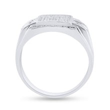 Load image into Gallery viewer, 10K White Gold Round Diamond Mens Square Cluster Ring 1/3 Cttw - Splendid Jewellery