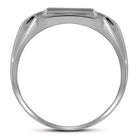 10K White Gold Round Diamond Mens Square Cluster Ring 1/3 Cttw - Splendid Jewellery