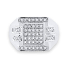 Load image into Gallery viewer, 10K White Gold Round Diamond Mens Square Cluster Ring 1/3 Cttw - Splendid Jewellery