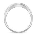 10K White Gold Round Diamond Men's Wedding 2 Row Band Ring 1/4 Cttw - Splendid Jewellery