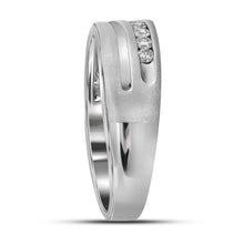 Load image into Gallery viewer, 10K White Gold Round Diamond Men's Wedding Band Ring 1 Cttw - Splendid Jewellery