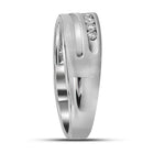 10K White Gold Round Diamond Men's Wedding Band Ring 1 Cttw - Splendid Jewellery