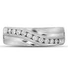 10K White Gold Round Diamond Men's Wedding Band Ring 1 Cttw - Splendid Jewellery