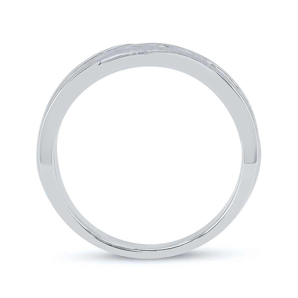 10K White Gold Round Diamond Men's Wedding Band Ring 1/2 Cttw - Splendid Jewellery