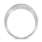 10K White Gold Round Diamond Men's Wedding Band Ring 1/2 Cttw - Splendid Jewellery