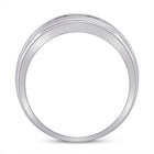 10K White Gold Round Diamond Men's Wedding Band Ring 1/2 Cttw - Splendid Jewellery