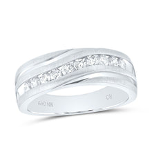 Load image into Gallery viewer, 10K White Gold Round Diamond Men's Wedding Band Ring 1/2 Cttw - Splendid Jewellery