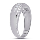 10K White Gold Round Diamond Men's Wedding Band Ring 1/2 Cttw - Splendid Jewellery