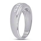 10K White Gold Round Diamond Men's Wedding Band Ring 1/2 Cttw - Splendid Jewellery