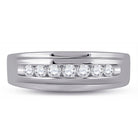10K White Gold Round Diamond Men's Wedding Band Ring 1/2 Cttw - Splendid Jewellery