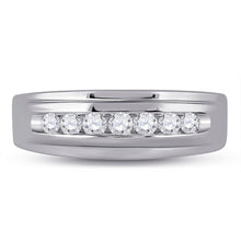 Load image into Gallery viewer, 10K White Gold Round Diamond Men's Wedding Band Ring 1/2 Cttw - Splendid Jewellery