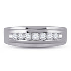 10K White Gold Round Diamond Men's Wedding Band Ring 1/2 Cttw - Splendid Jewellery