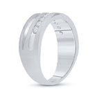 10K White Gold Round Diamond Men's Wedding Band Ring 1/2 Cttw - Splendid Jewellery