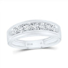 10K White Gold Round Diamond Men's Wedding Band Ring 1/2 Cttw - Splendid Jewellery