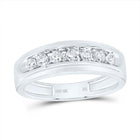 10K White Gold Round Diamond Men's Wedding Band Ring 1/2 Cttw - Splendid Jewellery