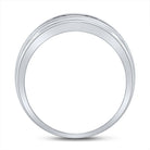 10K White Gold Round Diamond Men's Wedding Band Ring 1/4 Cttw - Splendid Jewellery
