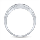 10K White Gold Round Diamond Men's Wedding Band Ring 1/4 Cttw - Splendid Jewellery