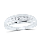 10K White Gold Round Diamond Men's Wedding Band Ring 1/4 Cttw - Splendid Jewellery