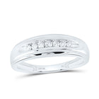10K White Gold Round Diamond Men's Wedding Band Ring 1/4 Cttw - Splendid Jewellery