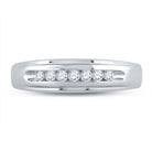 10K White Gold Round Diamond Men's Wedding Band Ring 1/4 Cttw - Splendid Jewellery
