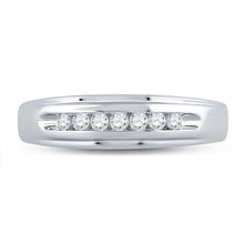 Load image into Gallery viewer, 10K White Gold Round Diamond Men's Wedding Band Ring 1/4 Cttw - Splendid Jewellery