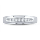 10K White Gold Round Diamond Men's Wedding Band Ring 1/4 Cttw - Splendid Jewellery