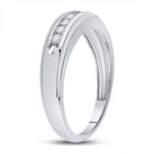 10K White Gold Round Diamond Men's Wedding Band Ring 1/4 Cttw - Splendid Jewellery