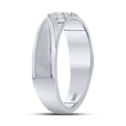10K White Gold Round Diamond Men's Wedding Channel Set Band Ring 1/6 Cttw - Splendid Jewellery