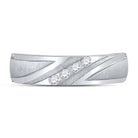 10K White Gold Round Diamond Men's Wedding Channel Set Band Ring 1/6 Cttw - Splendid Jewellery
