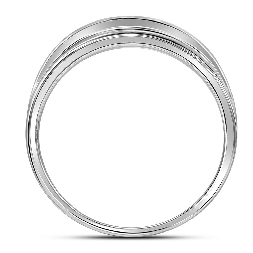 10K White Gold Round Diamond Men's Wedding Channel Set Band Ring 3/4 Cttw - Splendid Jewellery