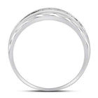 10K White Gold Round Diamond Men's Wedding Channel Set Scalloped Band Ring 1/4 Cttw - Splendid Jewellery