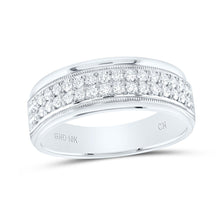 Load image into Gallery viewer, 10K White Gold Round Diamond Men's Wedding Machine Set Band Ring 1/2 Cttw - Splendid Jewellery