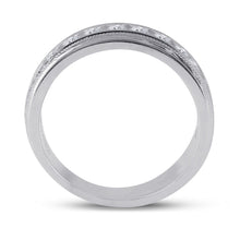 Load image into Gallery viewer, 10K White Gold Round Diamond Men's Wedding Milgrain Channel Set Band Ring 1 Cttw - Splendid Jewellery