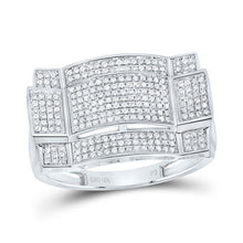 Load image into Gallery viewer, 10K White Gold Round Diamond Micro - Pave Mens Ring 1/2 Cttw - Splendid Jewellery