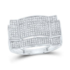 10K White Gold Round Diamond Micro - Pave Mens Ring 1/2 Cttw - Splendid Jewellery