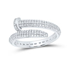 10K White Gold Round Diamond Nail Ring 1/2 Cttw - Splendid Jewellery