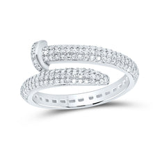 Load image into Gallery viewer, 10K White Gold Round Diamond Nail Ring 1/2 Cttw - Splendid Jewellery