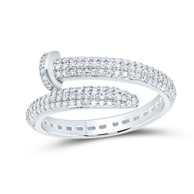 10K White Gold Round Diamond Nail Ring 1/2 Cttw - Splendid Jewellery