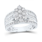 10K White Gold Round Diamond Ring 1 1/2 Cttw - Splendid Jewellery