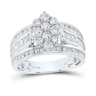 10K White Gold Round Diamond Ring 1 1/2 Cttw - Splendid Jewellery