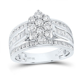 10K White Gold Round Diamond Ring 1 1/2 Cttw - Splendid Jewellery