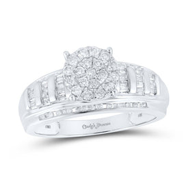 10K White Gold Round Diamond Ring 1/2 Cttw - Splendid Jewellery