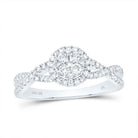 10K White Gold Round Diamond Ring 1/2 Cttw - Splendid Jewellery