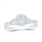10K White Gold Round Diamond Ring 1/2 Cttw - Splendid Jewellery